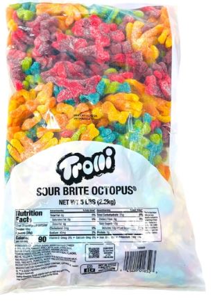 (S3-01) US - Bulk - Trolli Sour Brite Octopus Gummy 5lb x 1 Bag