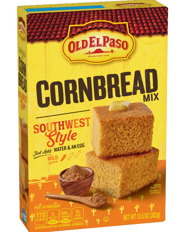 (S1-02) US - SINGLE - OLD EL PASO CORNBREAD MIX - SOUTHWEST STYLE 13.5OZ (382G) X 1 Unit