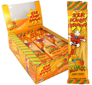 (S1-10) Netherlands - Dorval Sour Power Straws - Mango 1.75oz (50g) x 24 units