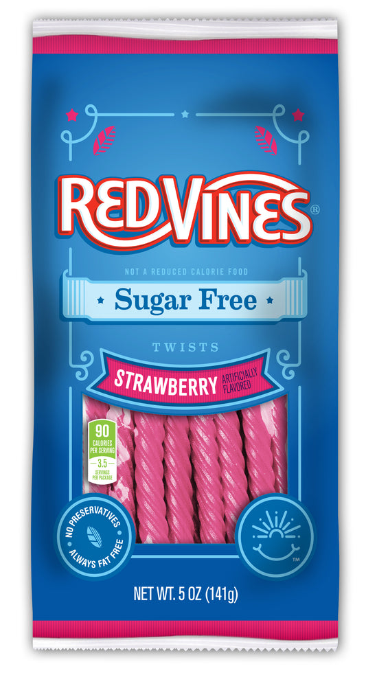 (S7-10) US - Sugar Free - Red Vines Strawberry Twists Peg Bag  5oz (142g) 12 units