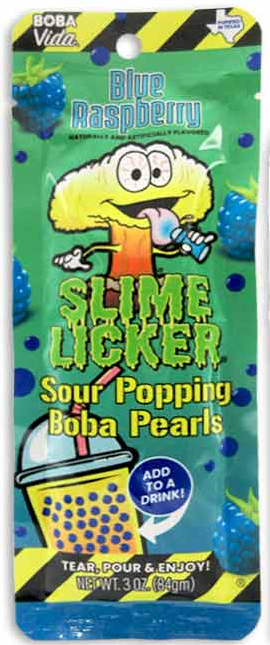 (S1-02) Toxic Waste Slime Licker - Sour Popping Boba - Blue Raspberry 3oz (84g) x 10 Units