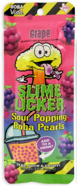 (S1-02)  Toxic Waste Slime Licker - Sour Popping Boba - Grape 3oz (84g) x 10 Units
